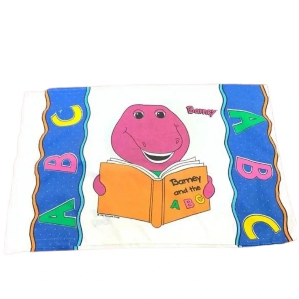 Vintage 1993 Barney and baby bop single pillow case retro nostalgia